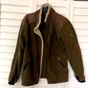 Kuhl fleece lined jacket with leather patches